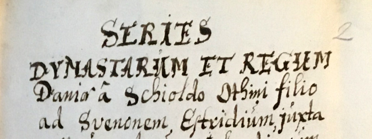 Title page of Series dynastarum et regum Daniæ by Tormodus Torfæus in AM 862 4to