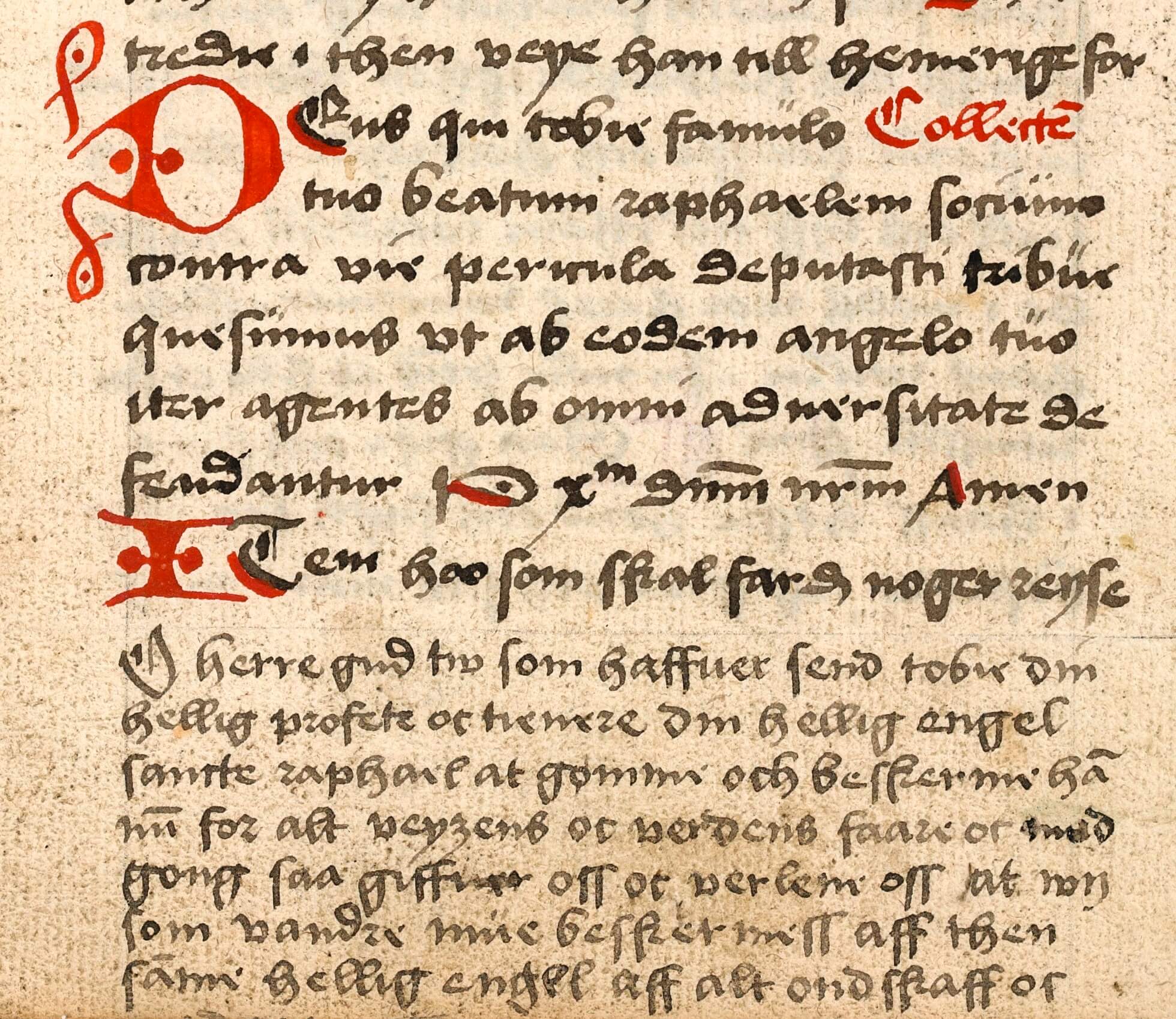 Close-up of a manuscript page