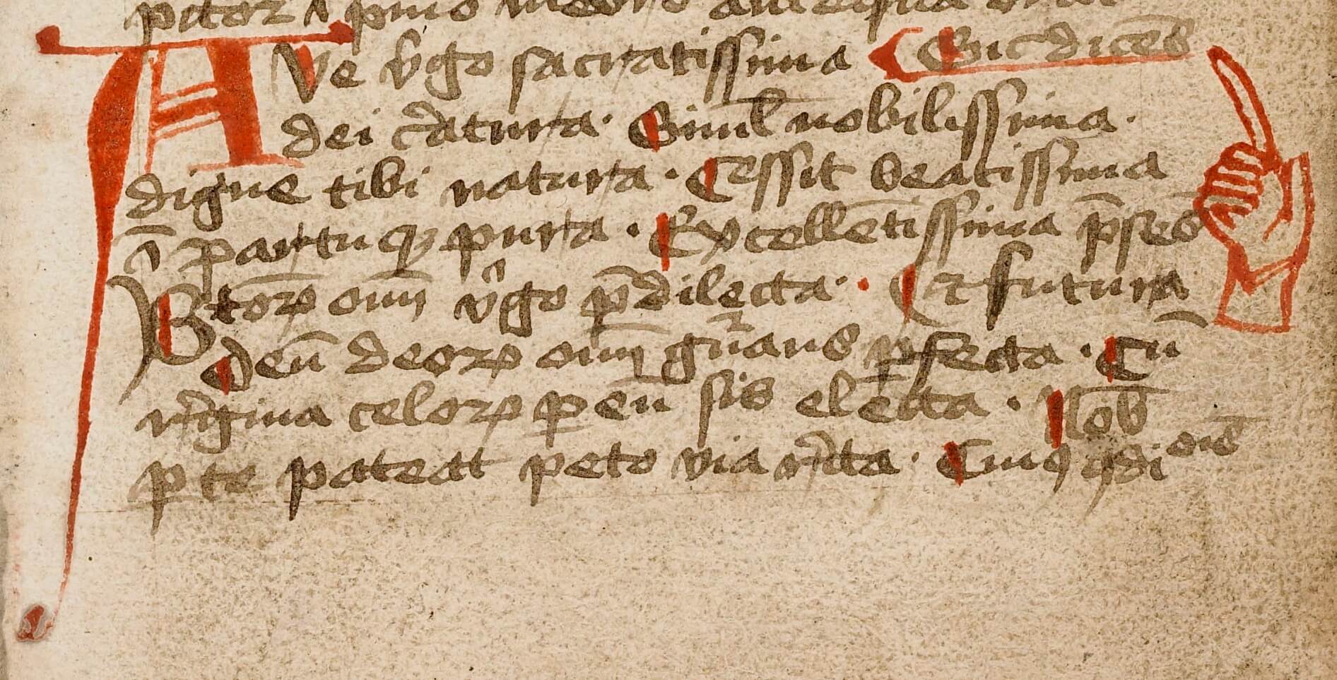 Close-up of manuscript page