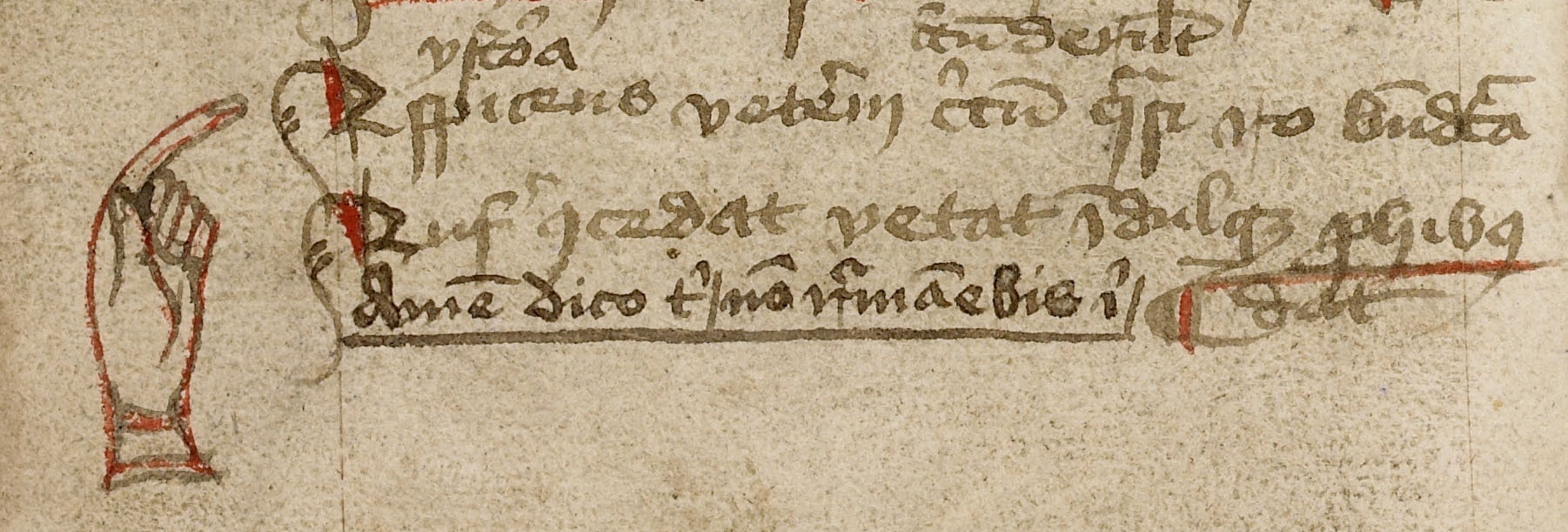 Close-up of manuscript page