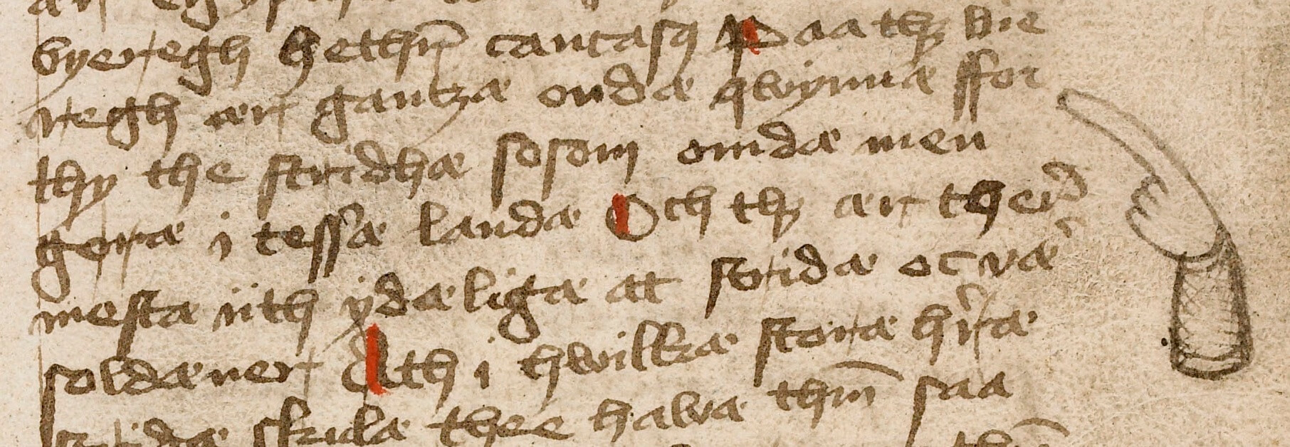 Close-up of manuscript page
