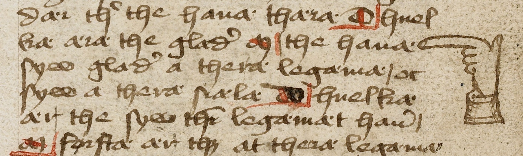 Close-up of manuscript page