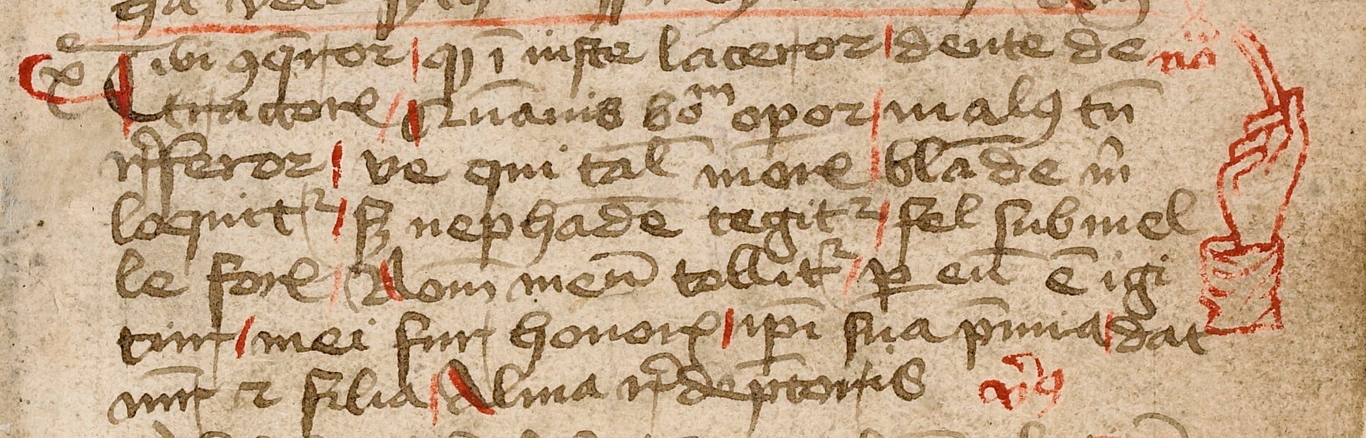 Close-up of manuscript page